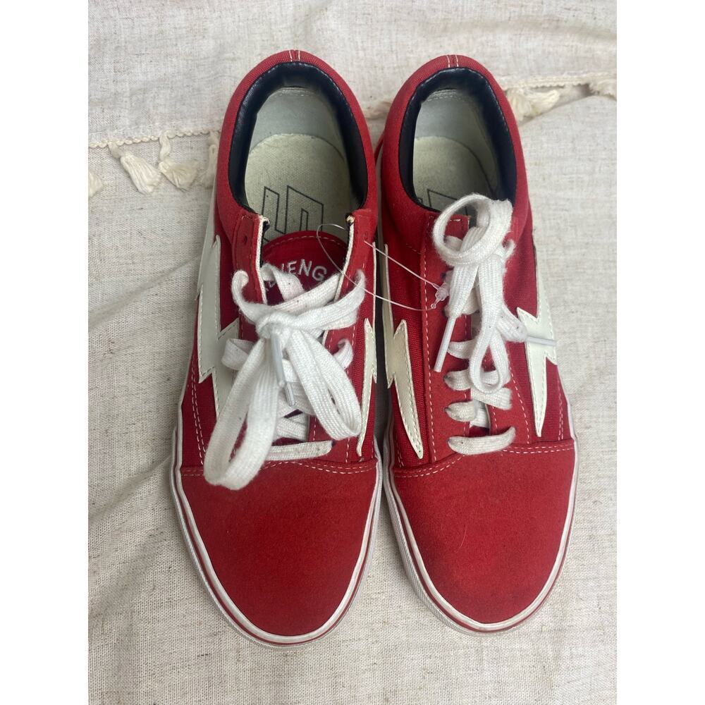 Revenge x Storm Classic Red Canvas x Suede Sneakers Size Men's 6